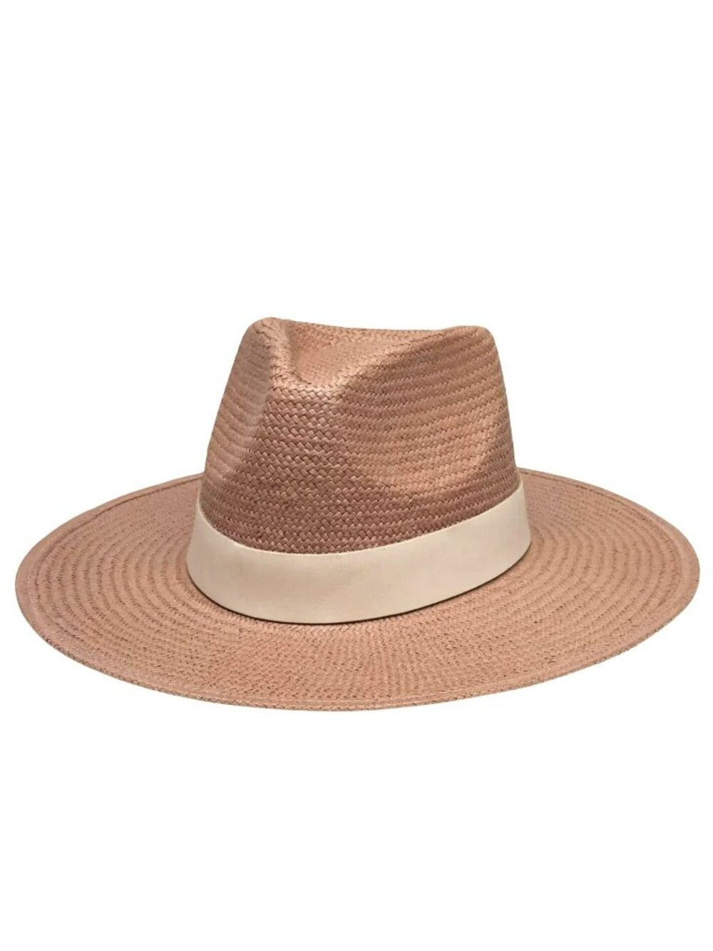 Wyeth Rose Gold Paper Straw Fedora Hat New